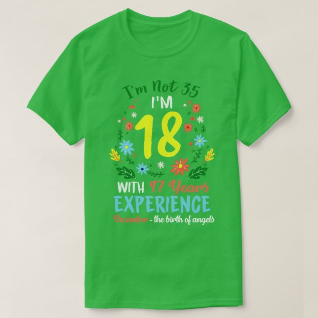 Dezember Mädchen Blume T-Shirt 35 Jahre alt Im nic (Design vorne)