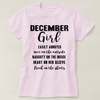 Dezember-Mädchen-Geburtstags-Geschenk-lustiges T-Shirt