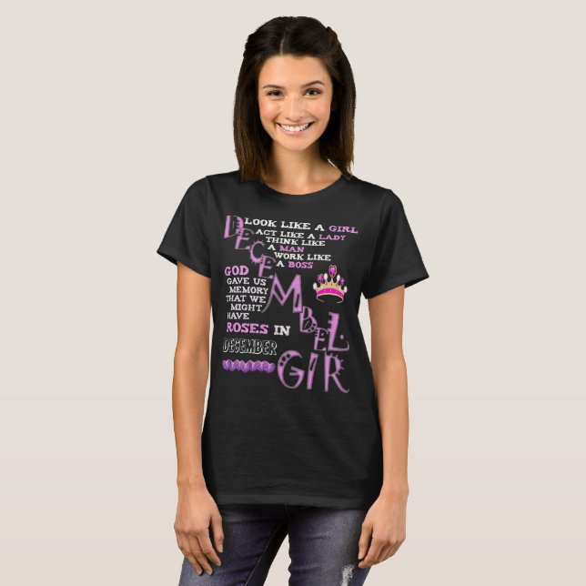 Dezember-Mädchen-Tat wie Dame 2018 T-Shirt (Vorne ganz)