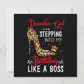 Dezember Mädchen tritt in meinen Geburtstag ein wi Einladung