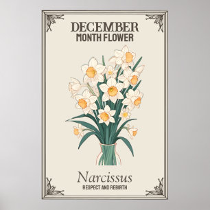 Dezember Monat Blume Poster
