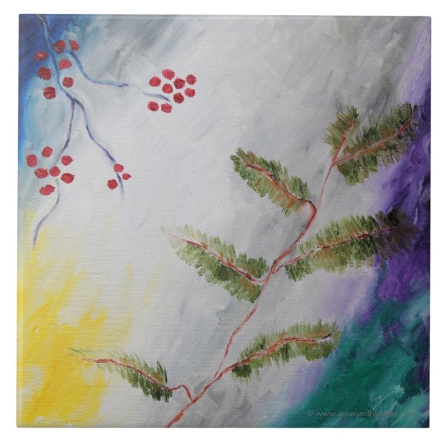 Dezember-Nachmittags-Malerei Fliese (Vorderseite)