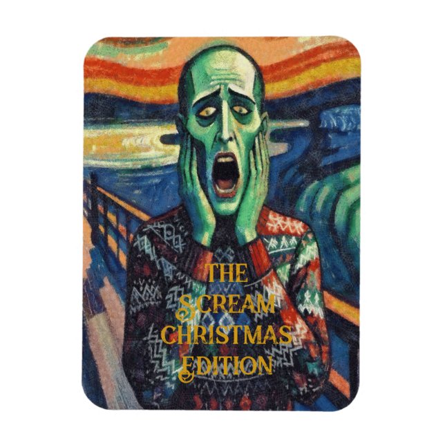 Dezember Not - Edvard Munch Weihnachtspulli Magnet (Vertikal)