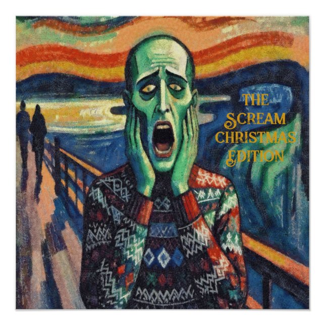 Dezember Not - Edvard Munch Weihnachtspullover Poster (Vorderseite)