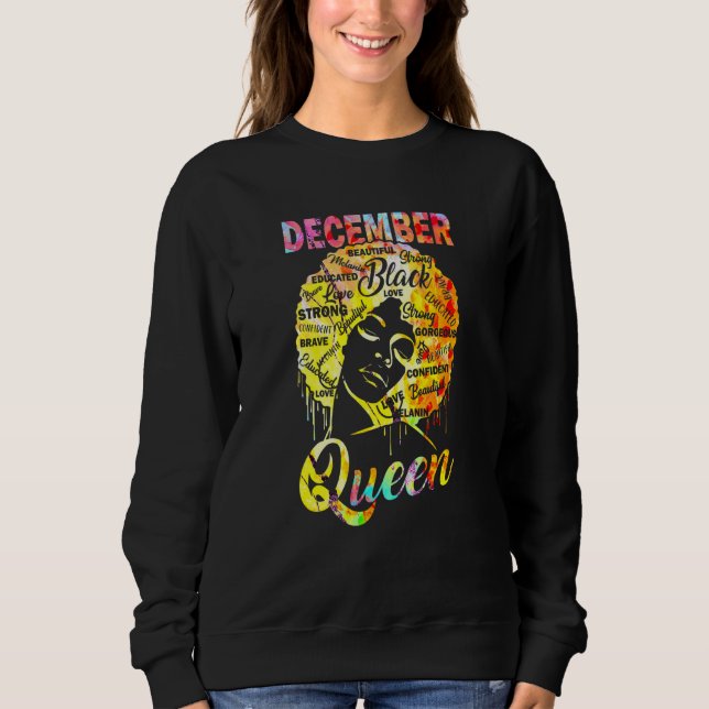 Dezember Queen Black Women Afro Natural Hair Afric Sweatshirt (Vorderseite)