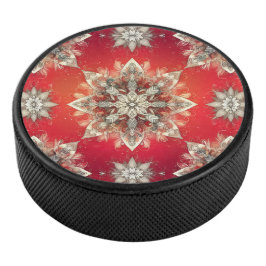 Dezember-Schneeflocken Eishockey Puck