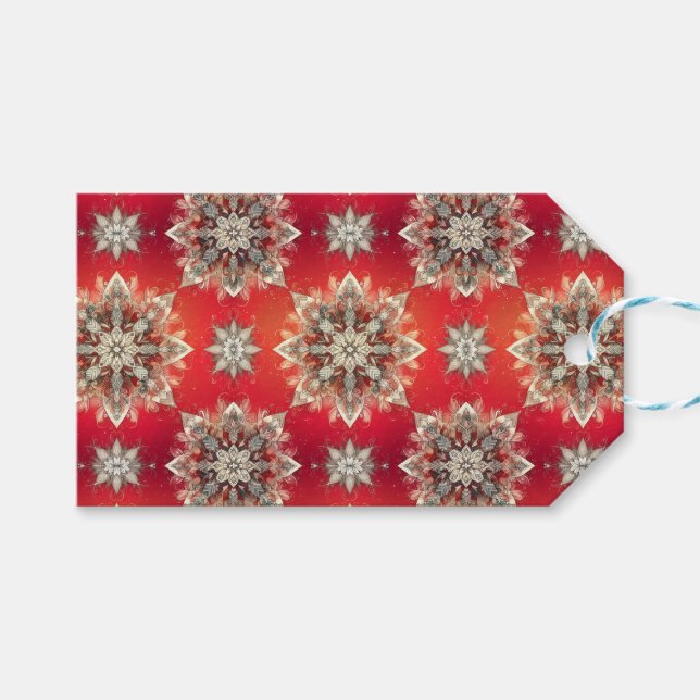 Dezember-Schneeflocken Geschenkanhänger (Vorderseite (Horizontal))