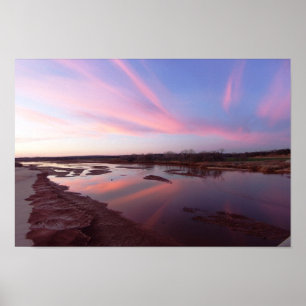 Dezember Sunset, Cimarron River, Oklahoma Poster