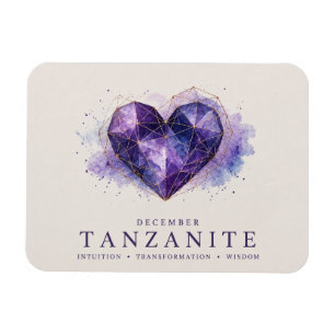 Dezember-Tanzanit-Herz-Geburtsstein-Flexi-Magnet Magnet