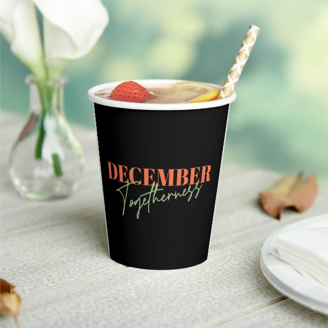 Dezember Zusammengehörigkeit: Feiern der Jahreszei Pappbecher (In Situ)