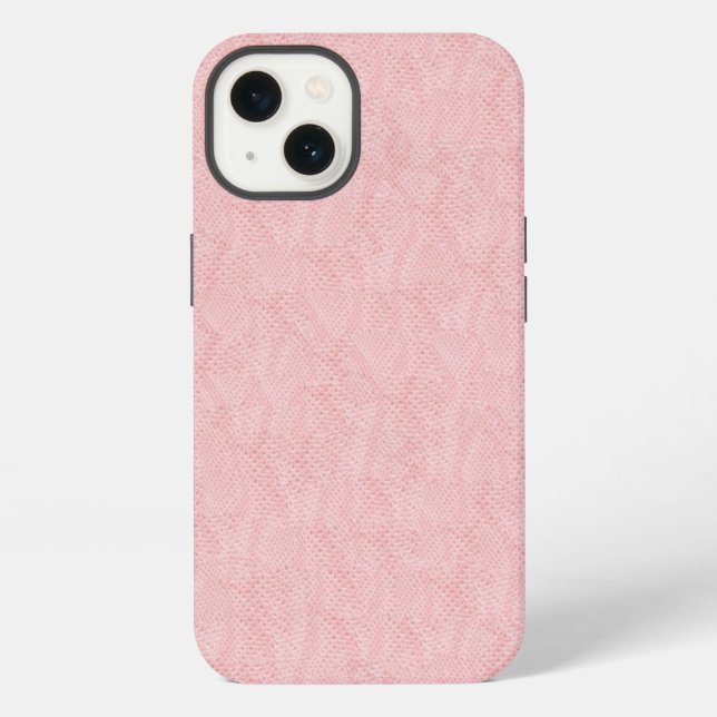 Dezent rosa Schlangenledermuster iPhone Hülle (Rückseite)