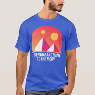 Dezentrales MANA zum Mondkrypto Astronauten vor T-Shirt