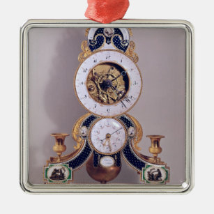 Dezimale und duodezimale Uhr Silbernes Ornament