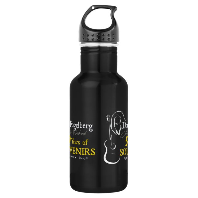 DF Celebration Weekend 2024 Wasserflasche Schwarz (Vorderseite)