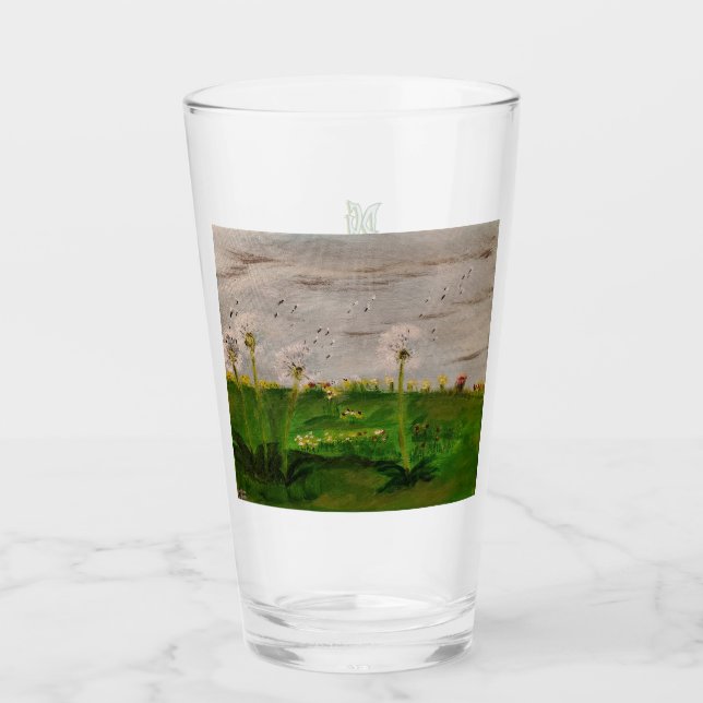 DG-Gemälde Löwenzahnfeld Glas (Vorderseite)