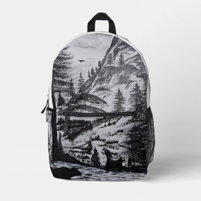 DG-Gemälde Wilde Berge Bedruckter Rucksack (Vorderseite)