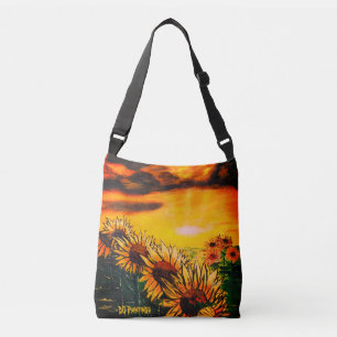 DG Paintings Sonnenblumenfelder-Tasche Tragetaschen Mit Langen Trägern