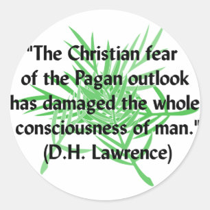 DH Lawrence Pagan Zitat Runder Aufkleber