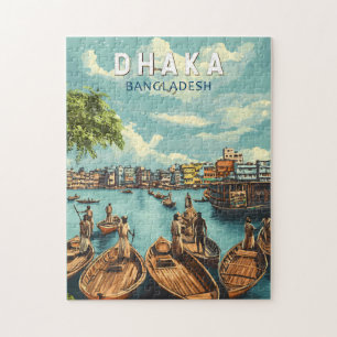 Dhaka Bangladesch Illustration Reise Kunst Vintage
