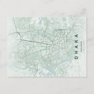 Dhaka Bangladesch Karte Minimale Postkarte