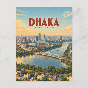 Dhaka Bangladesch Vintage Reise Kunst Postkarte