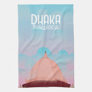 Dhaka Bangladesch Vintage-Reiseplakat. Geschirrtuch