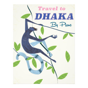 Dhaka, Bangladesch Vintage-Urlaubsposter. Fotodruck