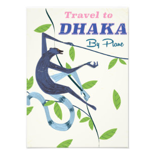 Dhaka, Bangladesch Vintage-Urlaubsposter. Fotodruck