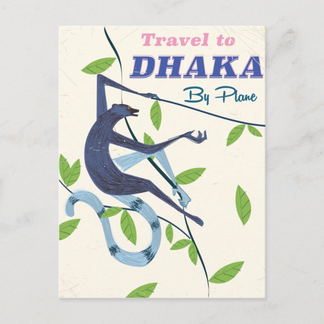 Dhaka, Bangladesch, Vintages Urlaubsplakat. Postkarte (Vorderseite)