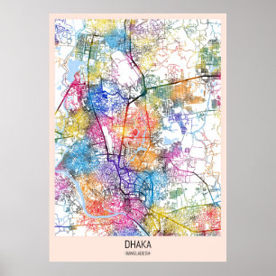 Dhaka Bangladesh City Map Poster