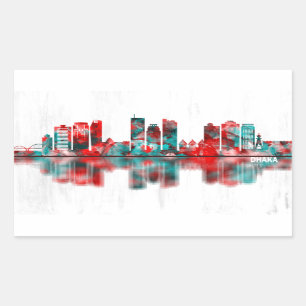 Dhaka Bangladesh Skyline Rechteckiger Aufkleber