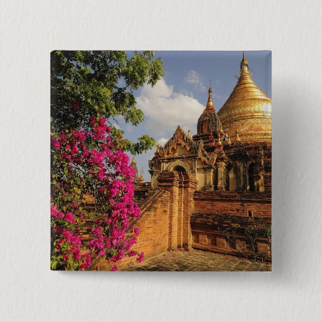 Dhamma Yazaka Pagode in Bagan, Myanmar Button (Vorderseite)