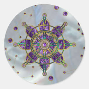Dharma Rad - Dharmachakra Runder Aufkleber