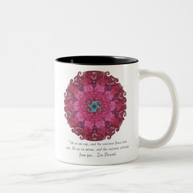 Dharma Radsymbol Zweifarbige Tasse (Rechts)
