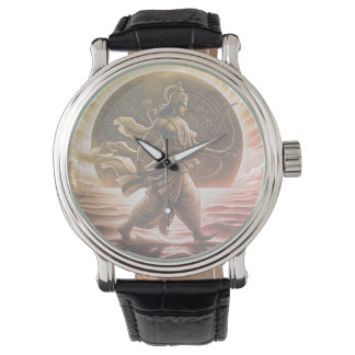 Dharma & Sieg: Mythologische Rama-Gravurkunst Armbanduhr