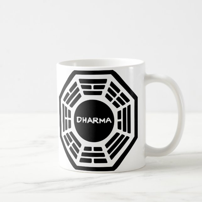 Dharma , verlorene klassische Tasse, 11 oz Kaffeetasse (Rechts)