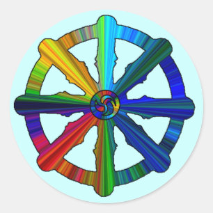 Dharma Wheel farbenfrohe Aufkleber
