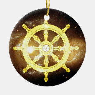 Dharma Wheel Keramik Ornament