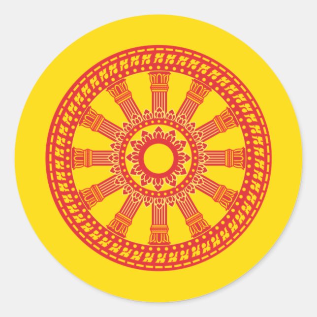 Dharmacakra - (Thailand) Design Runder Aufkleber (Vorderseite)