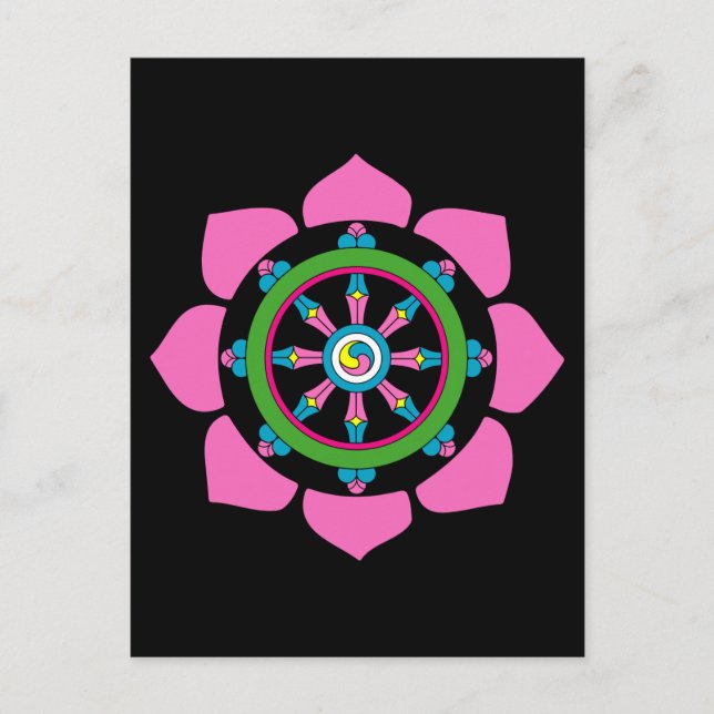 Dharmarad Postkarte (Vorderseite)
