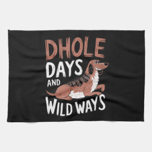 Dhole-Liebhaber Wildlife Canid Asiatischer Wildhun Geschirrtuch