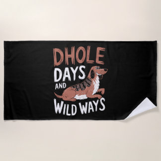 Dhole-Liebhaber Wildlife Canid Asiatischer Wildhun Strandtuch