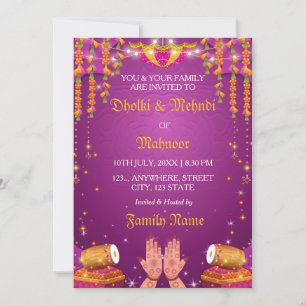 Dholki & Mehndi Night Einladungskarte