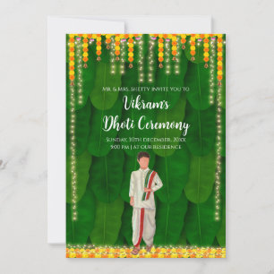 Dhoti-Funktions-Einladung Dhoti-Zeremonie-Einladun Einladung