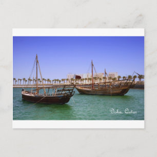 Dhows in Doha Bay Postkarte