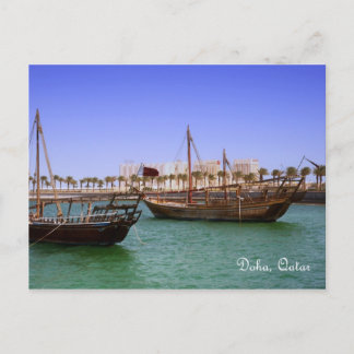 Dhows in Doha Bay Postkarte