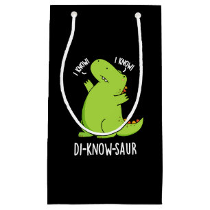 Di-know-saur Funny Dinosaur Pun Dark BG Kleine Geschenktüte