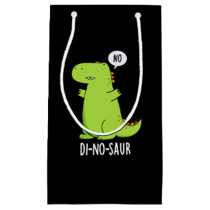 Di-no-saur Funny Dinosaur Puns Dark BG Kleine Geschenktüte