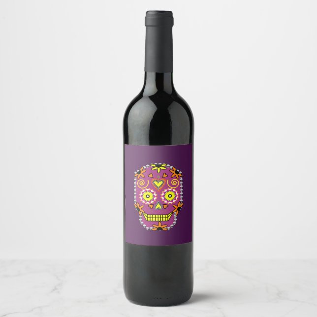 Dia de la Muerte Lila WIne Label Weinetikett (Vorderseite)