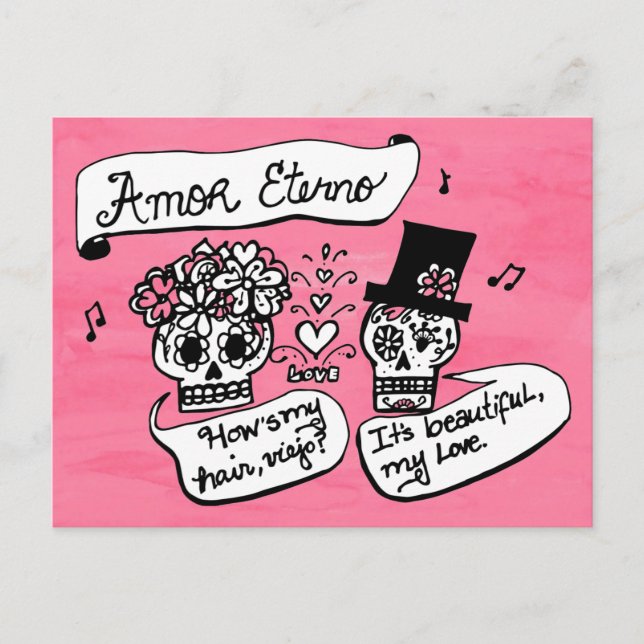 Dia de los Muertos, Amor Eterno Postkarte (Vorderseite)